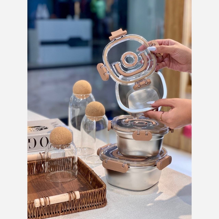 ظرف نگهدارنده سه تایی استیل Fresh Box