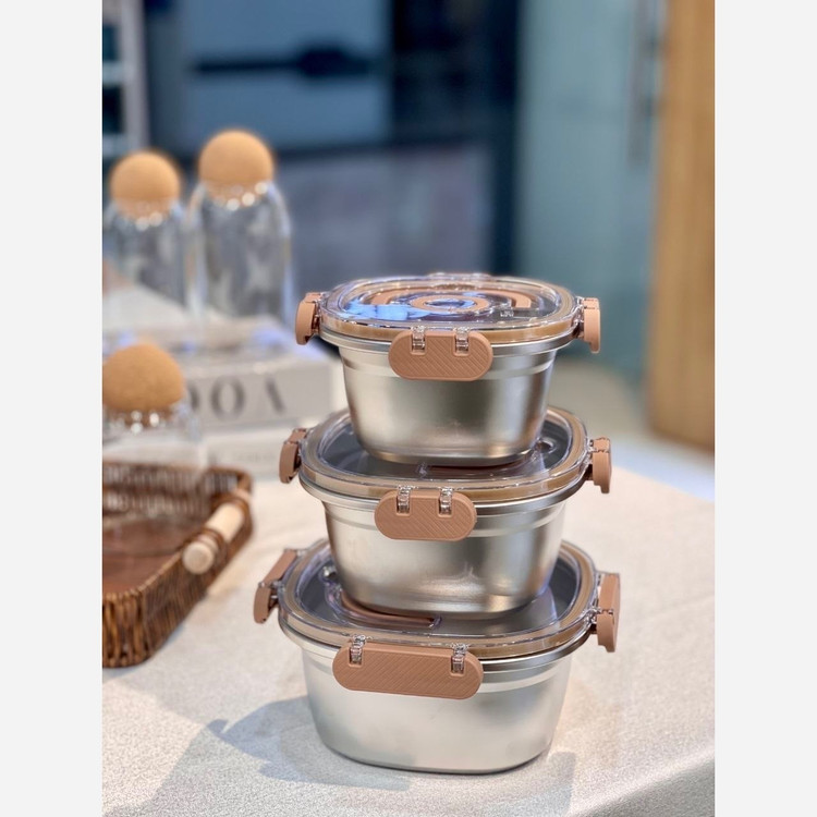 ظرف نگهدارنده سه تایی استیل Fresh Box