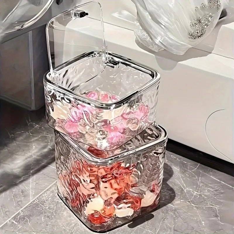 سطل رومیزی مربع دور نقره ای