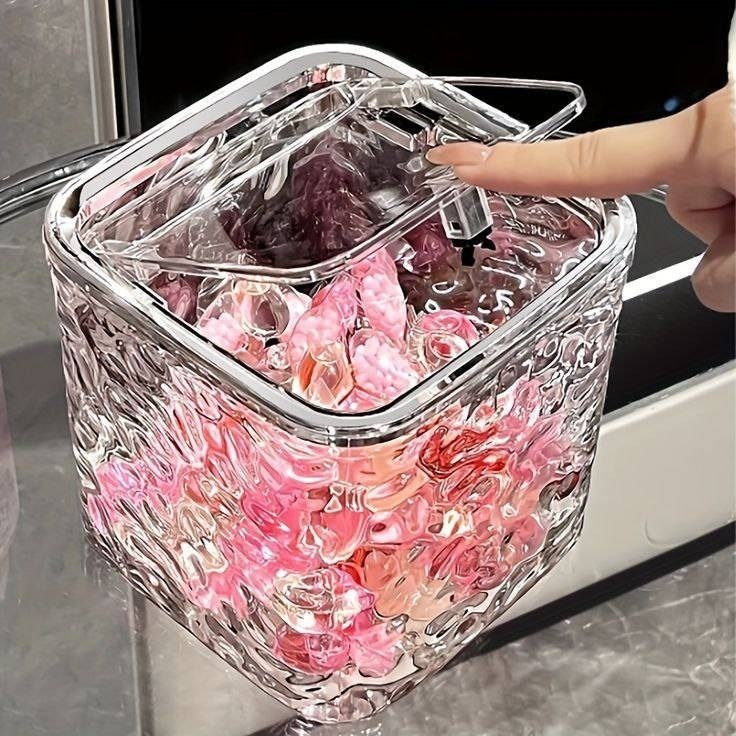 سطل رومیزی مربع دور نقره ای