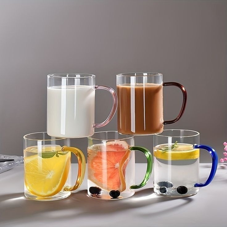 شارژ مجدد لیوان دسته رنگی مدل گرد مناسب چایخوری برند معتبر Deli