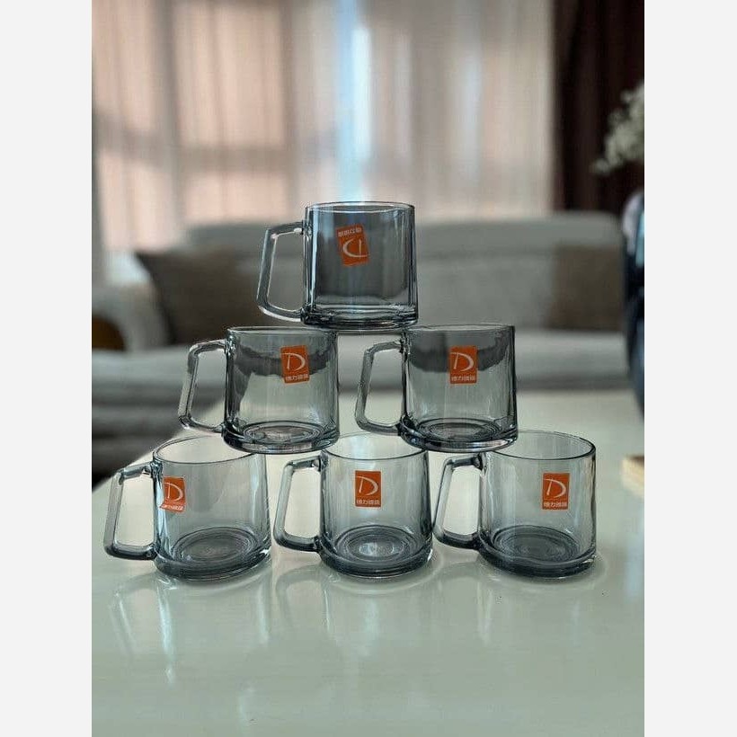 نیم لیوان 6 تایی طرح Toroidal کیفیت عالی و شفاف برند معتبر deli glass