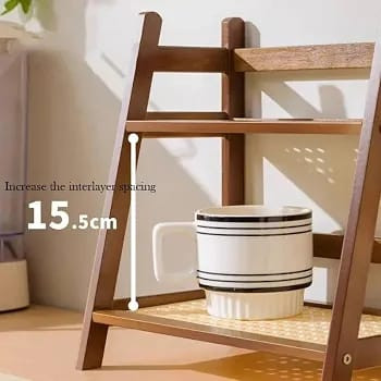 استند همه کاره چوبی طرح ایکیا دورنگ تیره و روشن